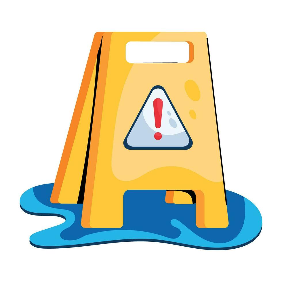Trendy Caution Board vector