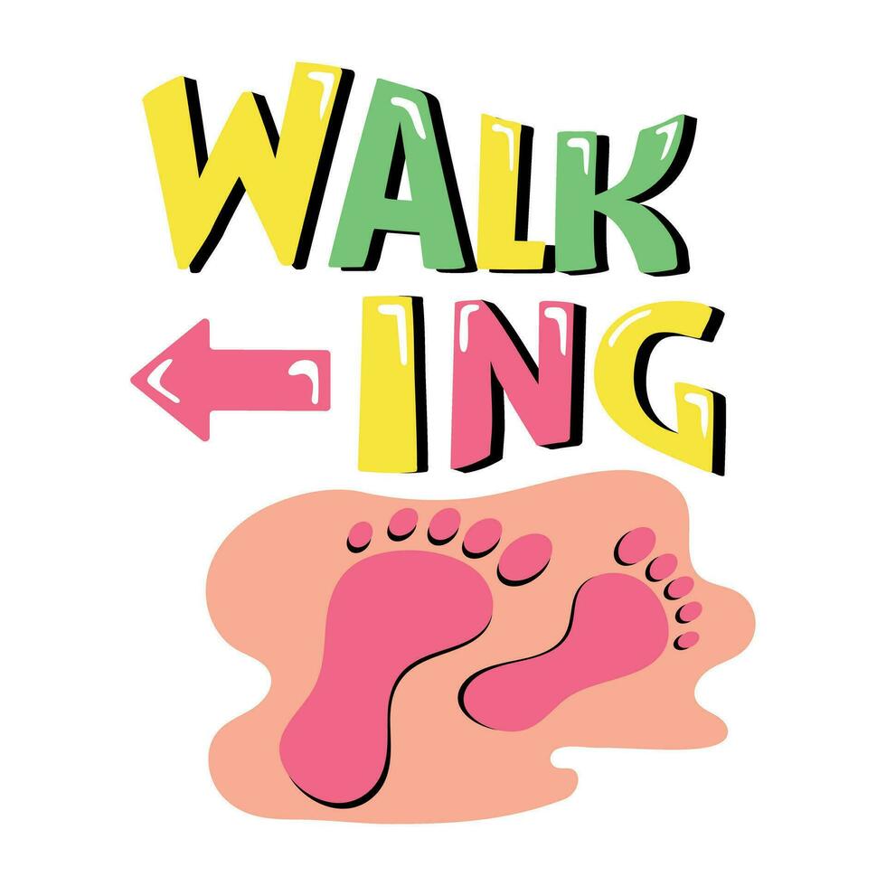 Trendy Walking Concepts vector