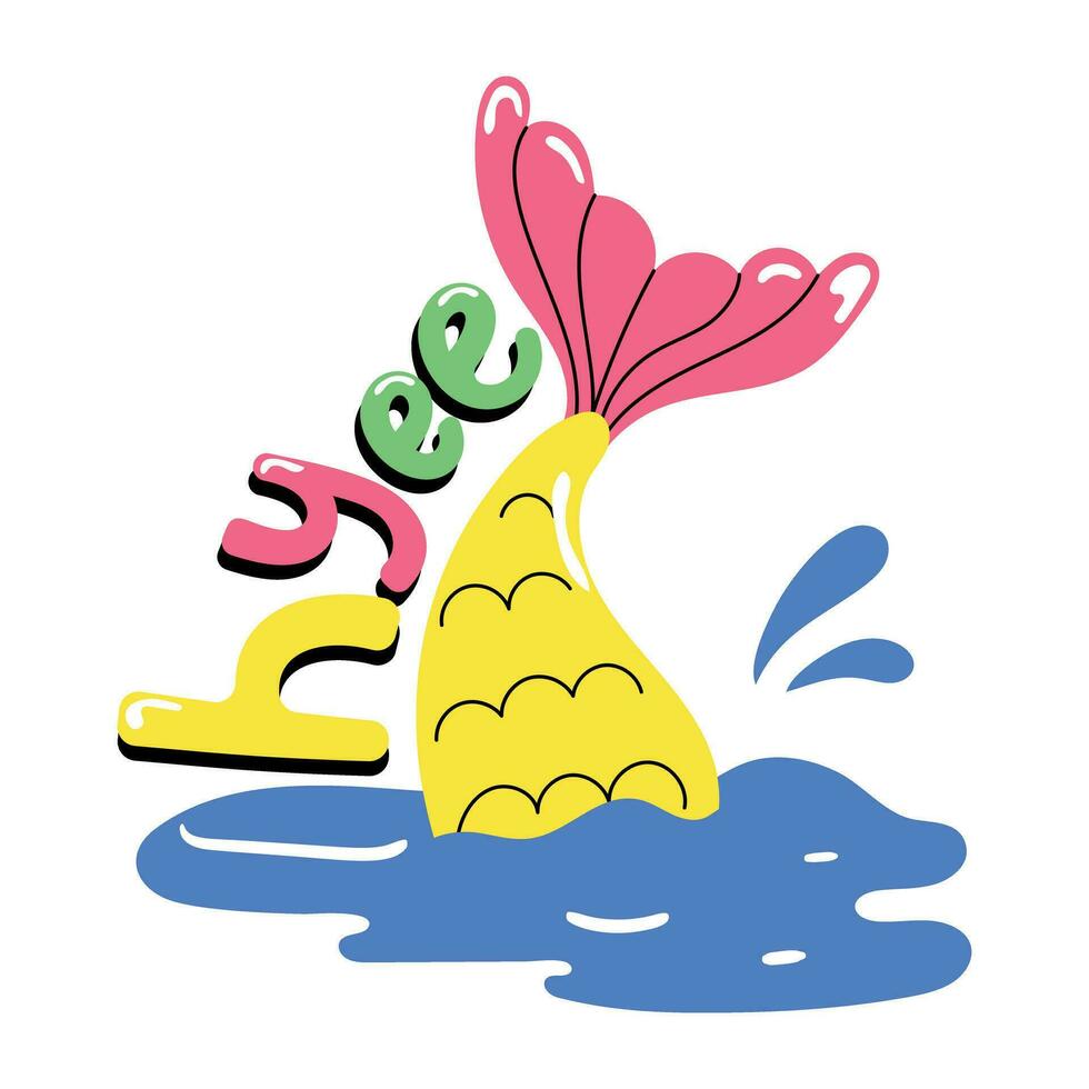 Trendy Mermaid Tail vector
