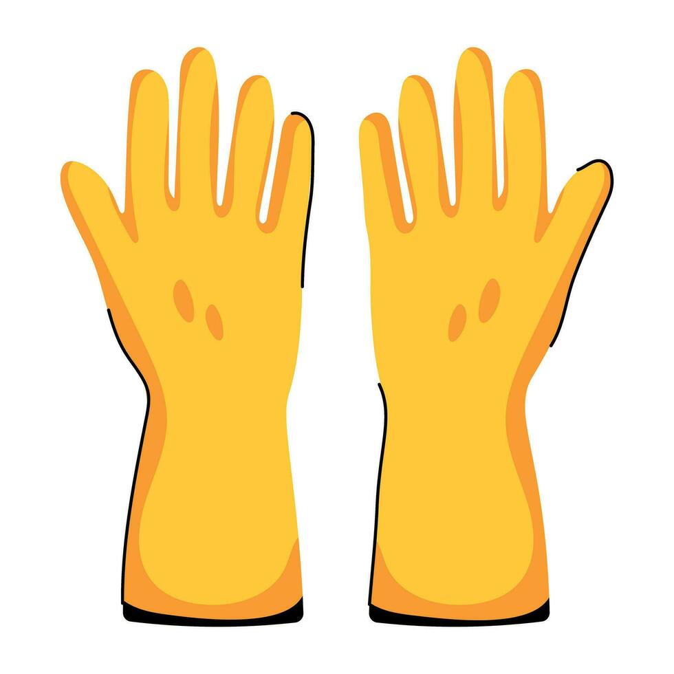 Trendy Cleaning Gloves vector