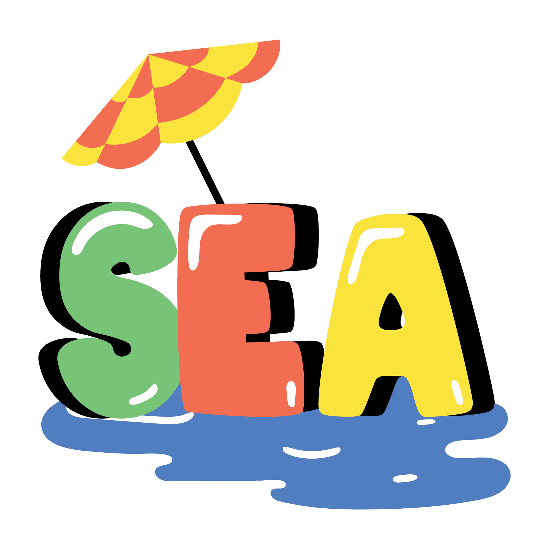 Trendy Sea Umbrella 27697724 Vector Art at Vecteezy