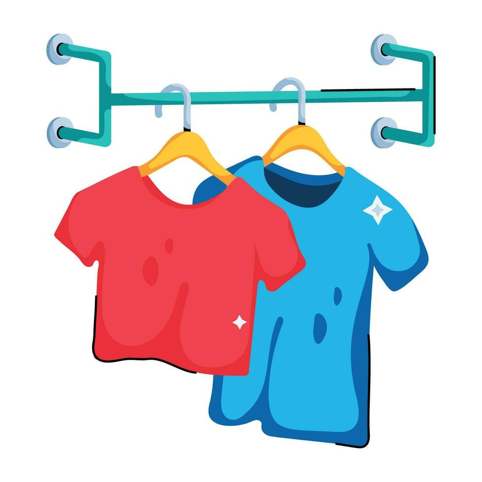 Trendy Hanging Shirts vector