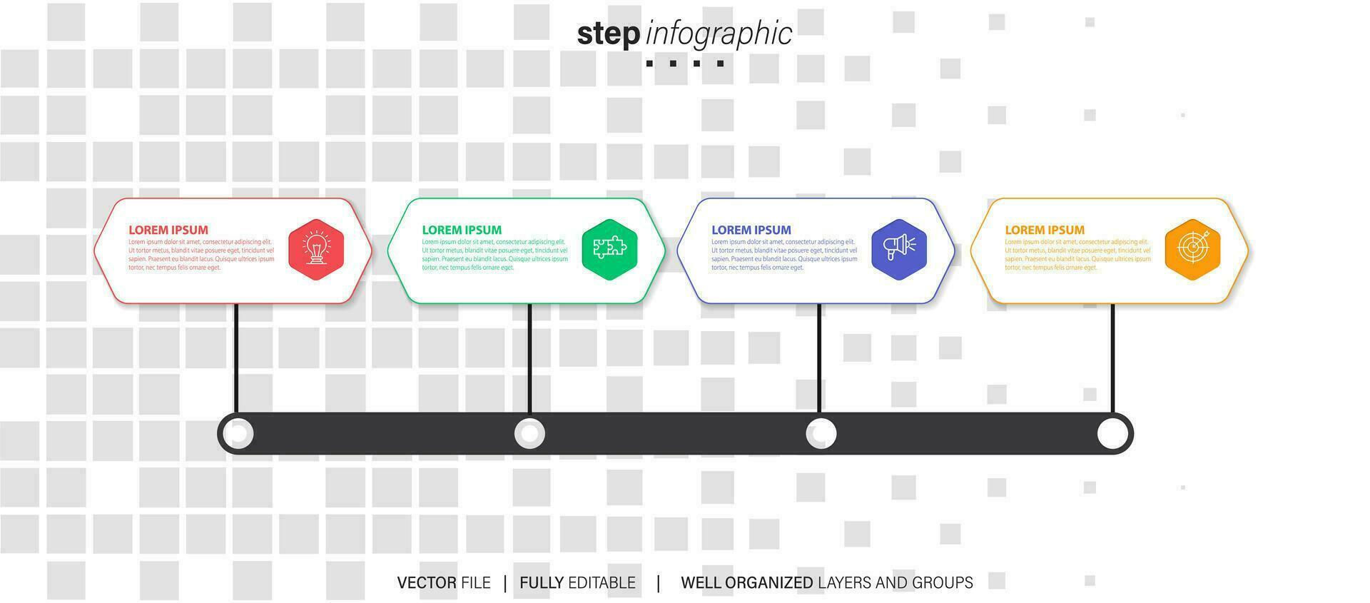 plantilla de diseño infográfico con lugar para sus datos. ilustración vectorial vector