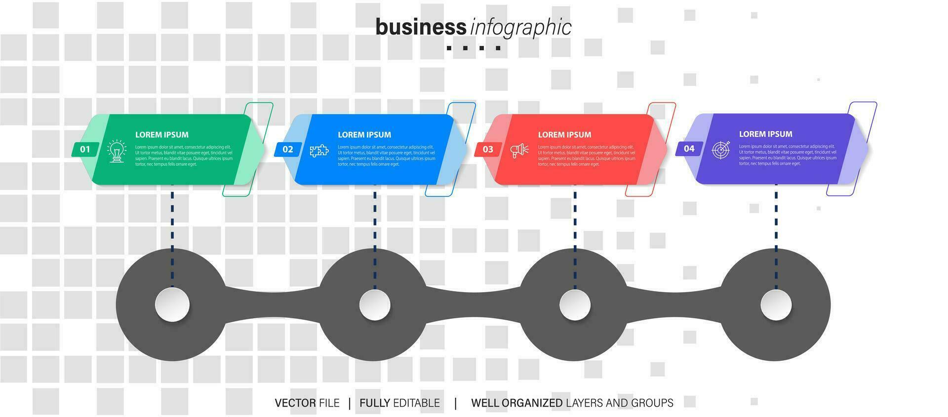 New product development infographic chart design template. Editable infochart with icons. Instructional graphics with 4 step sequence. Visual data presentation. vector