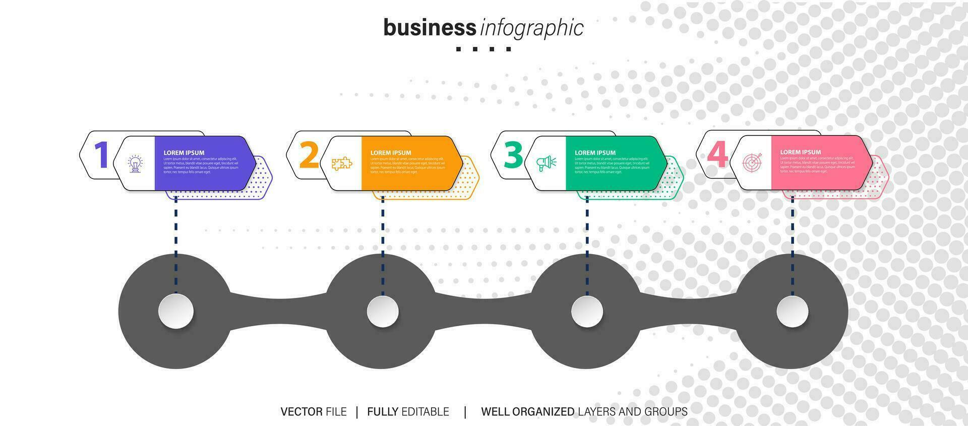 New product development infographic chart design template. Editable infochart with icons. Instructional graphics with 4 step sequence. Visual data presentation. vector