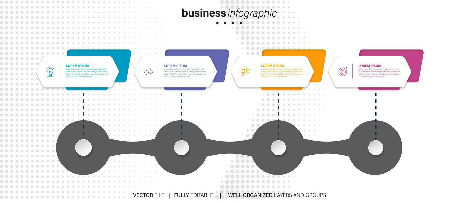 New product development infographic chart design template. Editable infochart with icons. Instructional graphics with 4 step sequence. Visual data presentation. vector