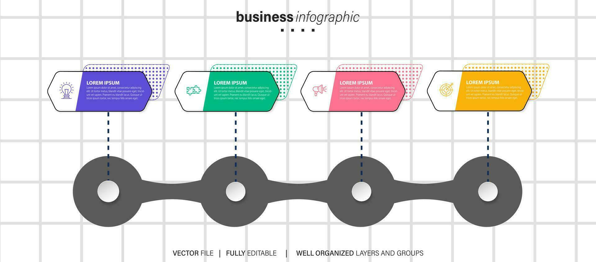 New product development infographic chart design template. Editable infochart with icons. Instructional graphics with 4 step sequence. Visual data presentation. vector