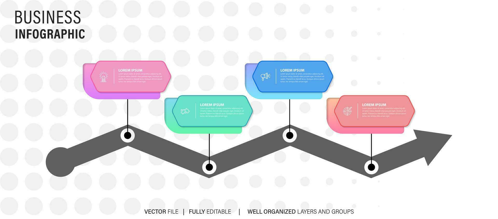 vector infografía etiqueta modelo con iconos 4 4 opciones o pasos. infografia para negocio concepto. lata ser usado para informacion gráficos, fluir gráficos, presentaciones, web sitios, pancartas, impreso materiales