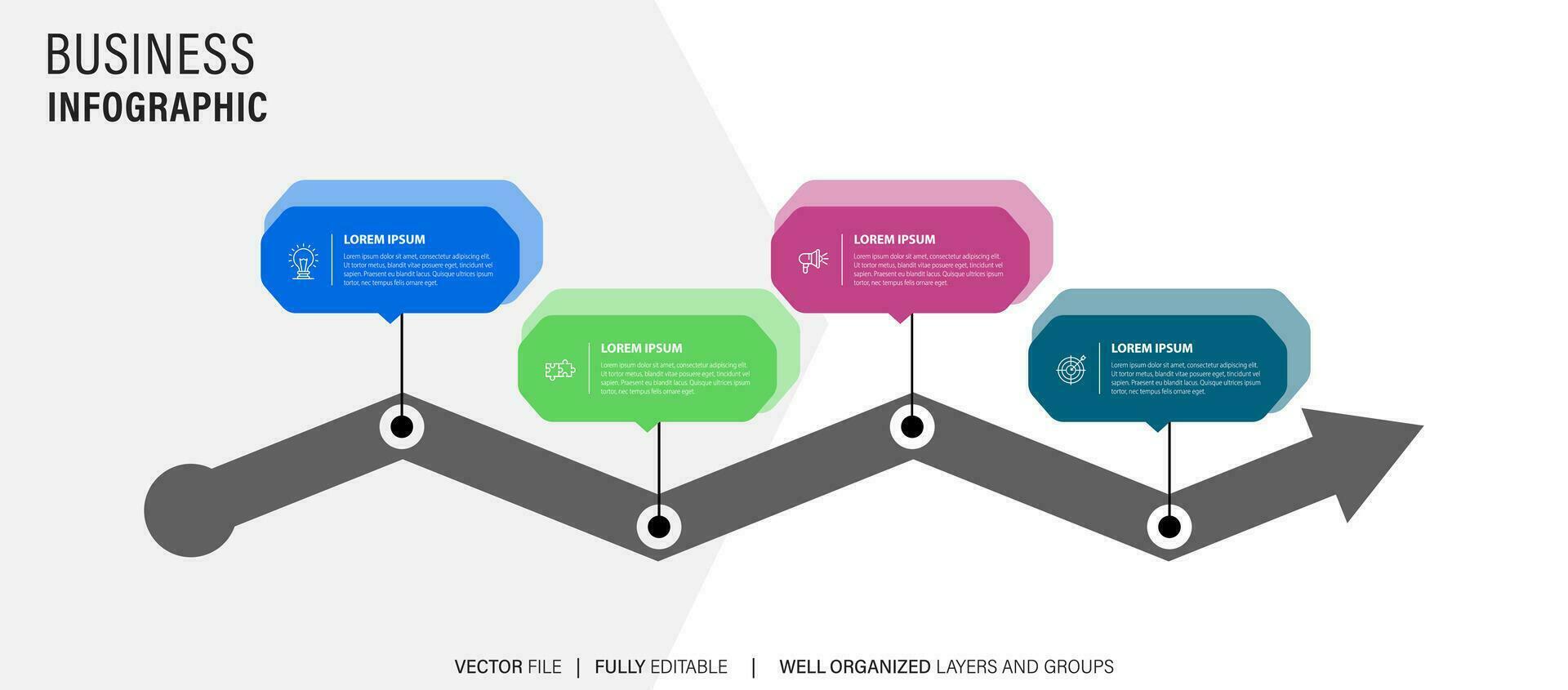 vector infografía etiqueta modelo con iconos 4 4 opciones o pasos. infografia para negocio concepto. lata ser usado para informacion gráficos, fluir gráficos, presentaciones, web sitios, pancartas, impreso materiales