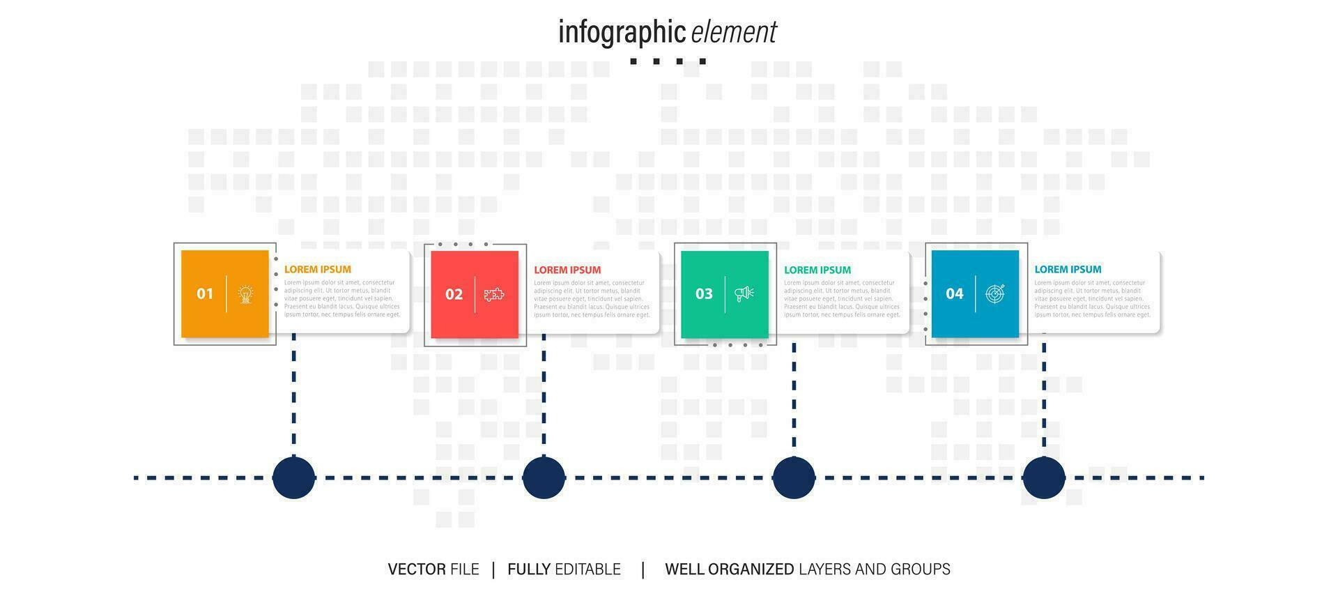 Vector infographic label template with icons. 4 options or steps. Infographics for business concept. Can be used for info graphics, flow charts, presentations, web sites, banners, printed materials.