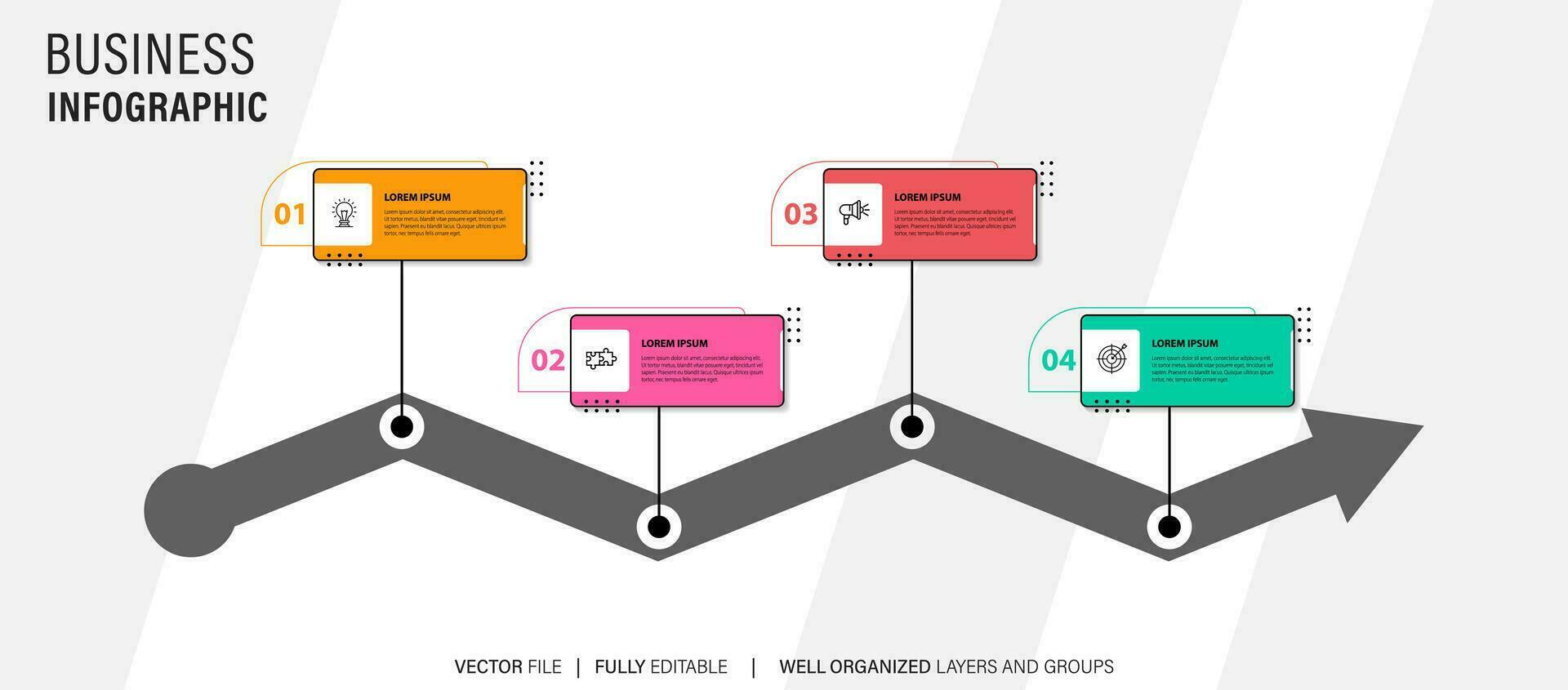 Timeline Creator infographic template. 4 Step timeline journey, calendar Flat simple infographics design template. presentation graph. Business concept with 4 options, vector illustration.