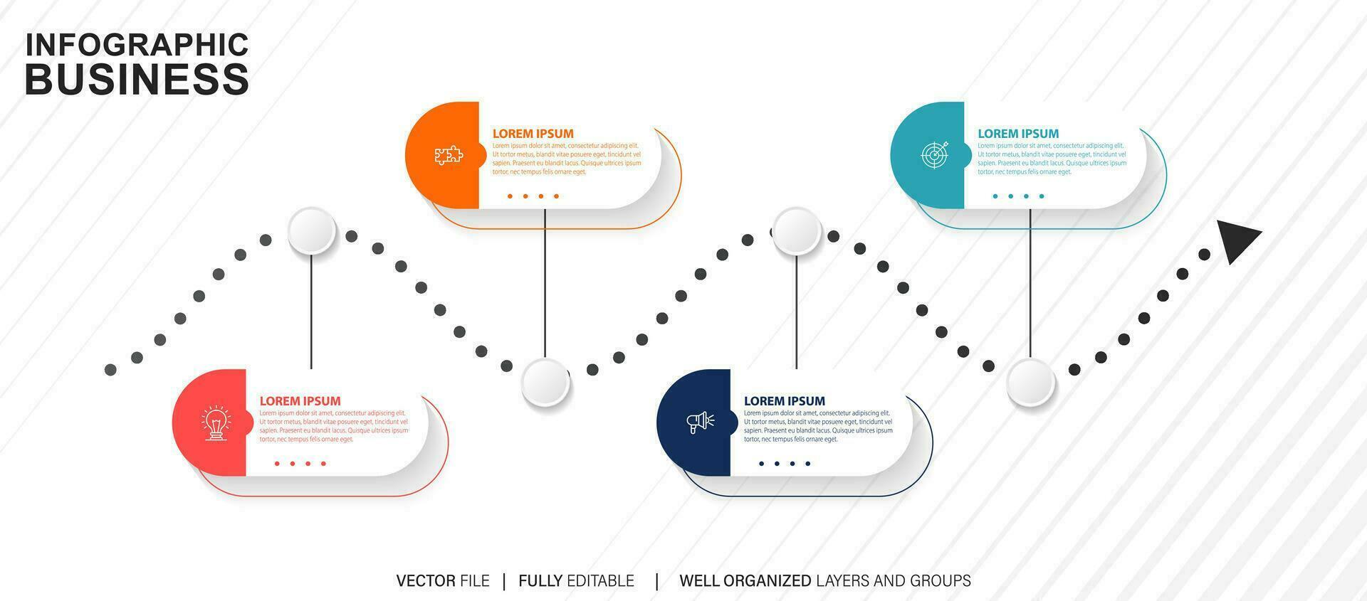 Modern 3D infographic template with 4 steps. Business circle template with options for brochure, diagram, workflow, timeline, web design. Vector EPS 10