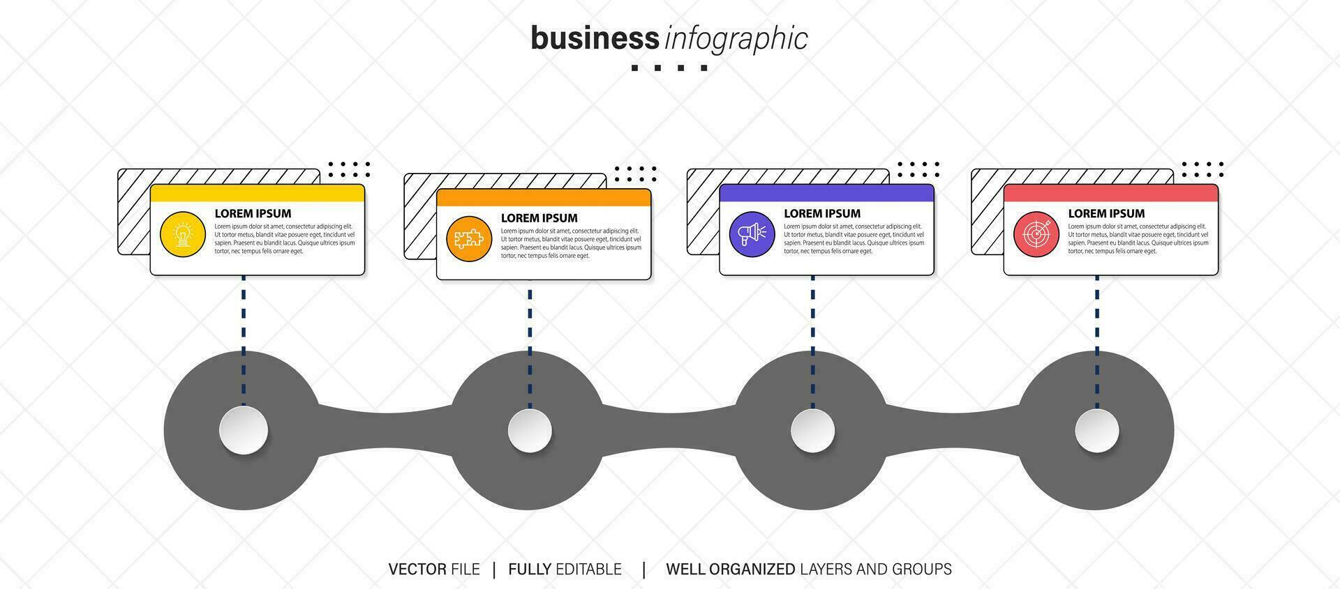 moderno 3d infografía modelo con 4 4 pasos. negocio circulo modelo con opciones para folleto, diagrama, flujo de trabajo, línea de tiempo, web diseño. vector eps 10