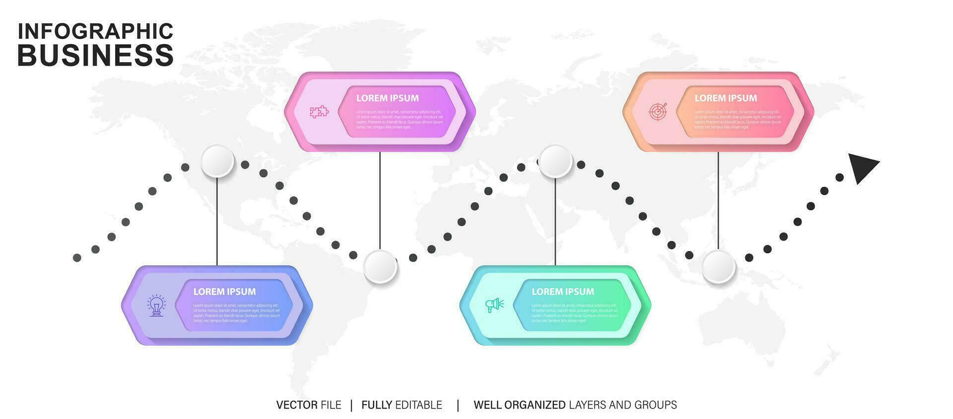 Vector infographic label template with icons. 4 options or steps. Infographics for business concept. Can be used for info graphics, flow charts, presentations, web sites, banners, printed materials.