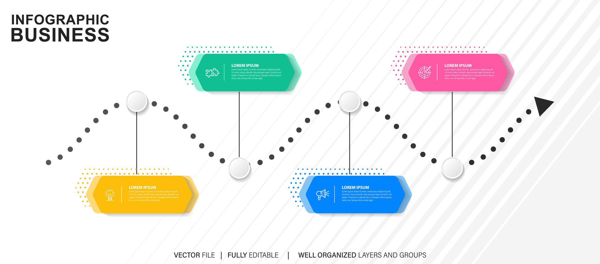 infographics business chart design template. You can place relevant content in the area, vector