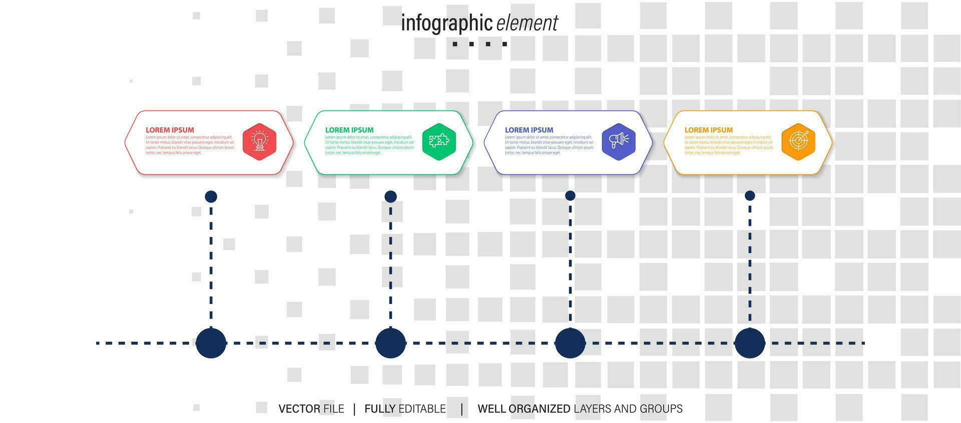 Simple and Clean Presentation Business Infographic Design Template with 4 Bar of Options vector