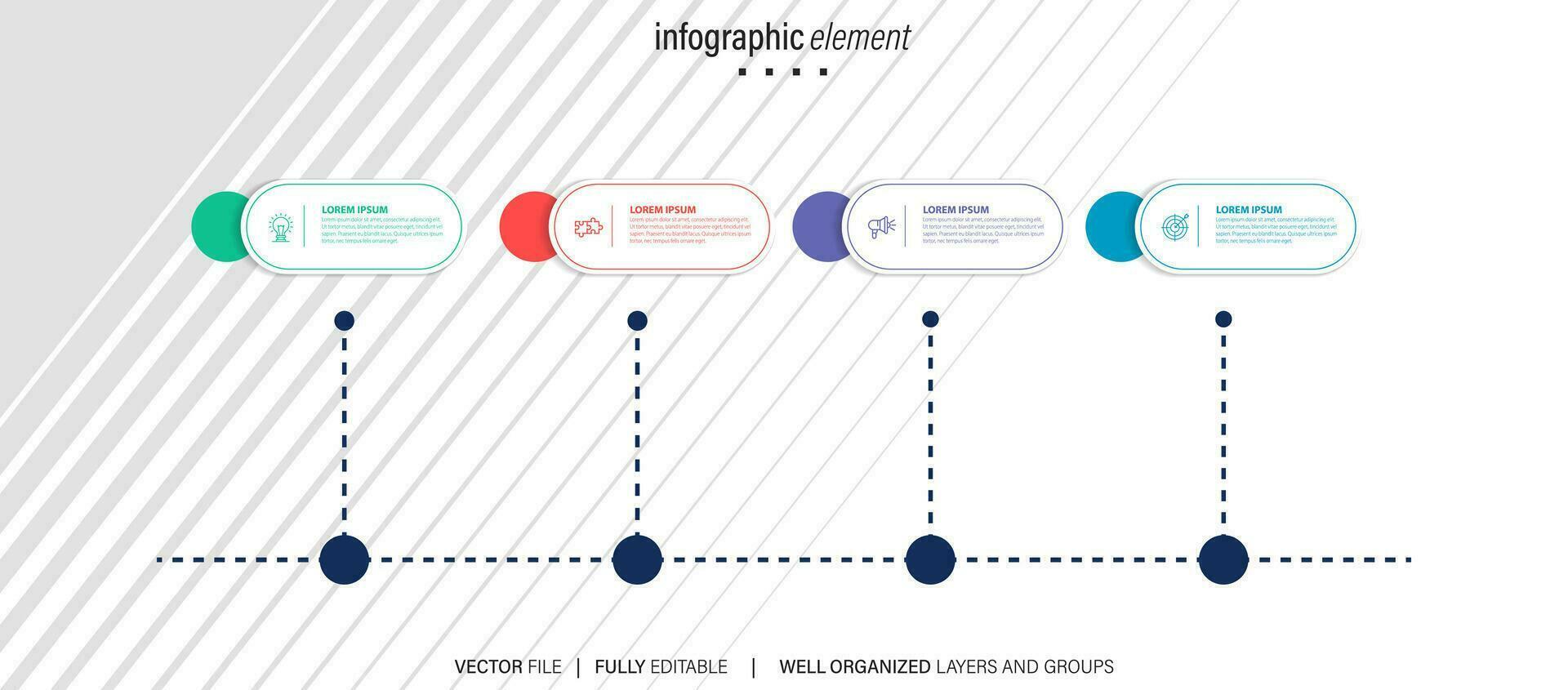 Simple and Clean Presentation Business Infographic Design Template with 4 Bar of Options vector