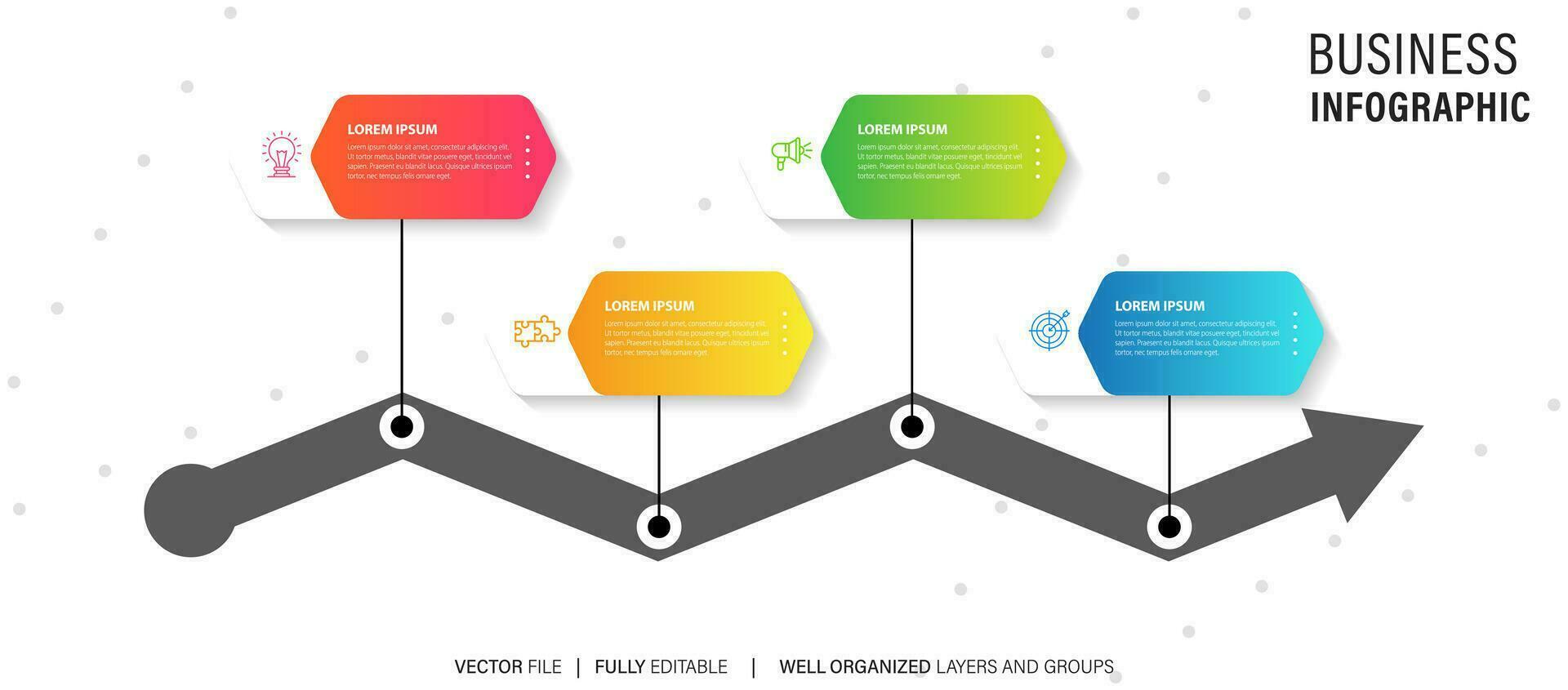 Investment efficiency infographic chart design template. Editable infochart with icons. Instructional graphics with 4 step sequence. Visual data presentation. vector
