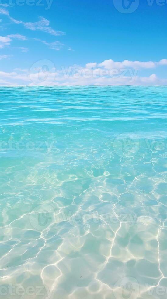Tropical beach with white sand and turquoise sea water AI Generated photo