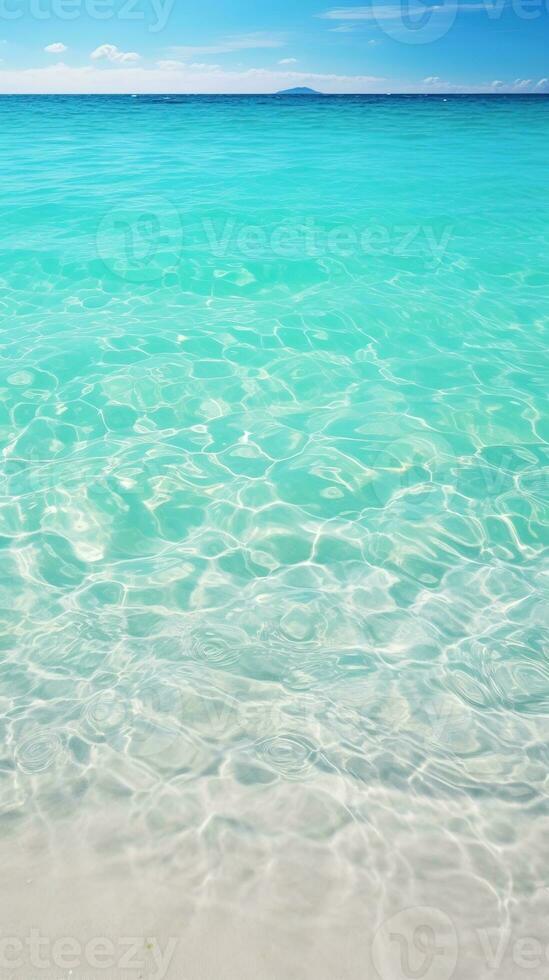 Tropical beach with white sand and turquoise sea water AI Generated photo