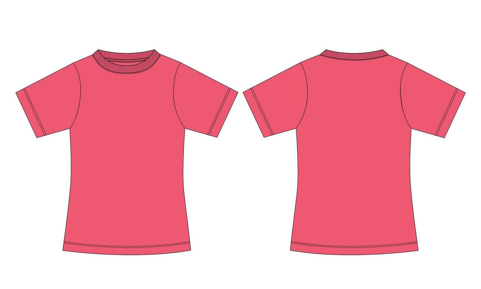 Short sleeve t shirt vector illustration template for girls and ladies
