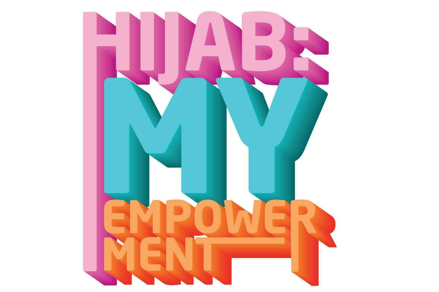 3d texto diseño acerca de internacional hijab día citas vector