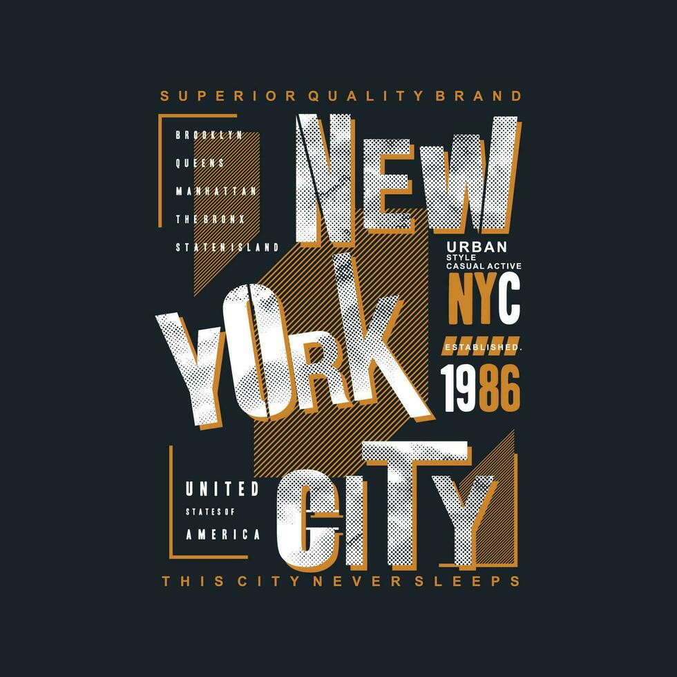 new york city, text frame, graphic fashion style, t shirt design, typography vector, illustration vector