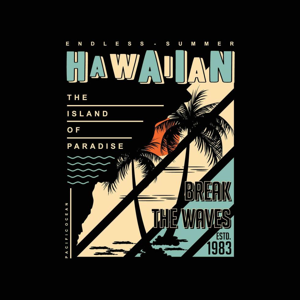 hawaiano gráfico, tipografía vector, playa tema ilustración, bueno para impresión t camisa y otro utilizar vector