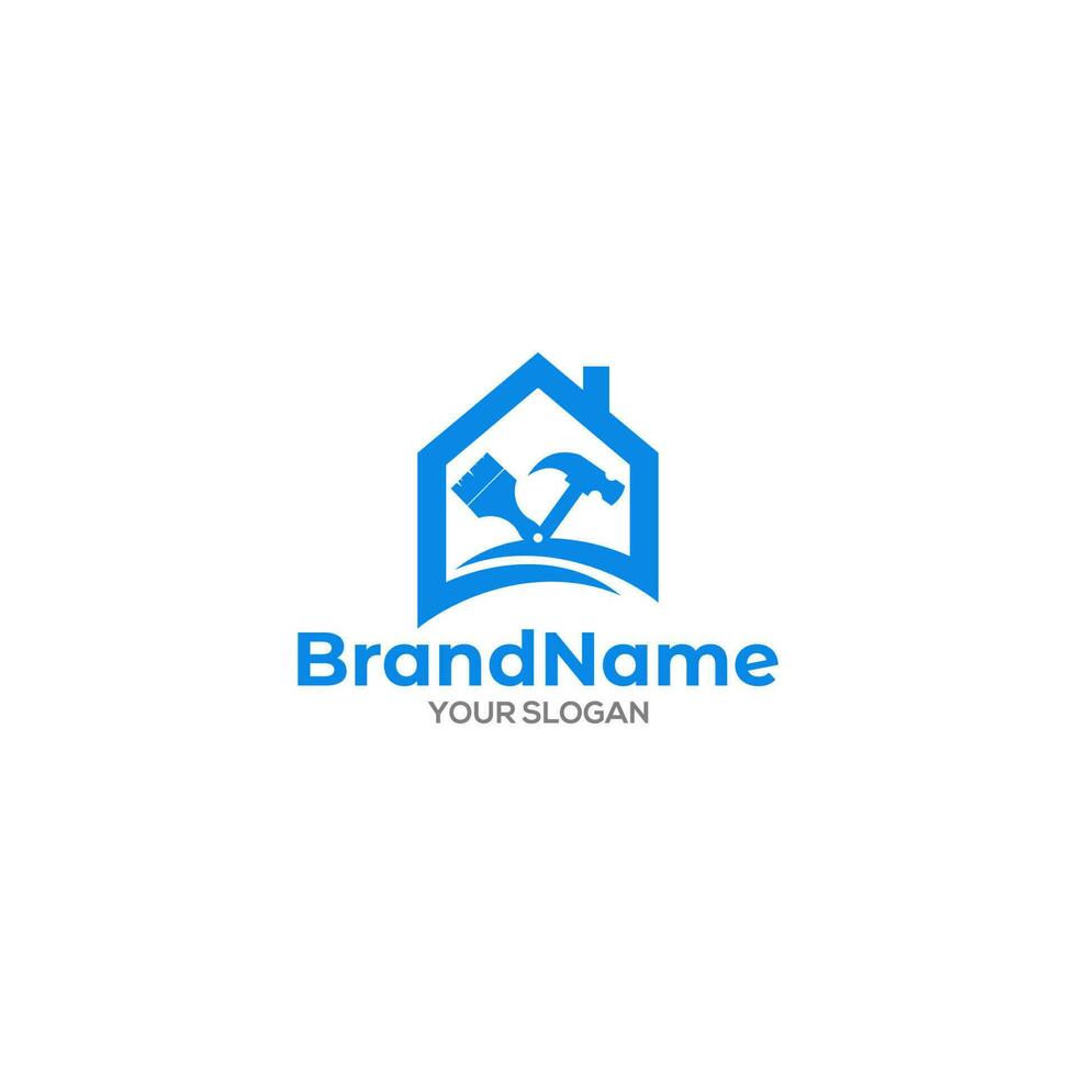 Painting and Remodeling House Logo Design Vector