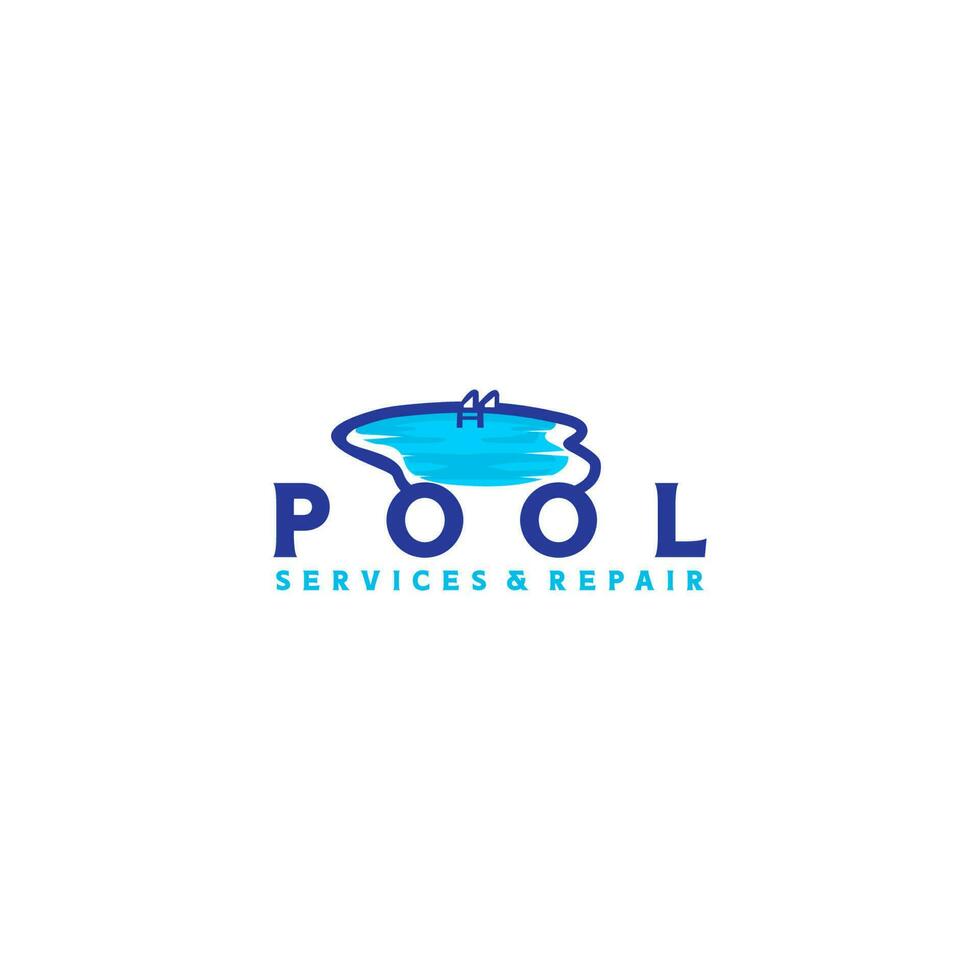 piscina Servicio y reparar logo diseño vector