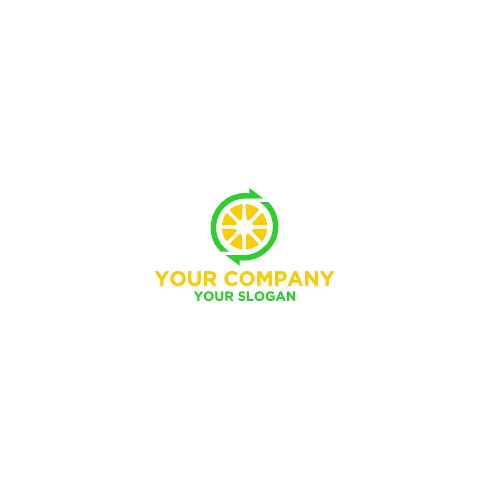 Recycle Lemon Logo Design Vector