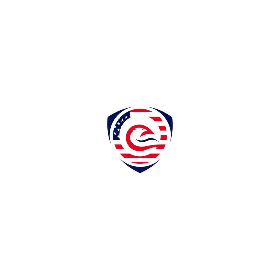 Security shield eagle logo design vector