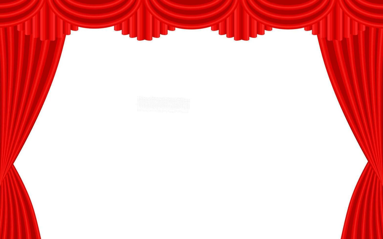 Red Theater Curtain With White Background vector