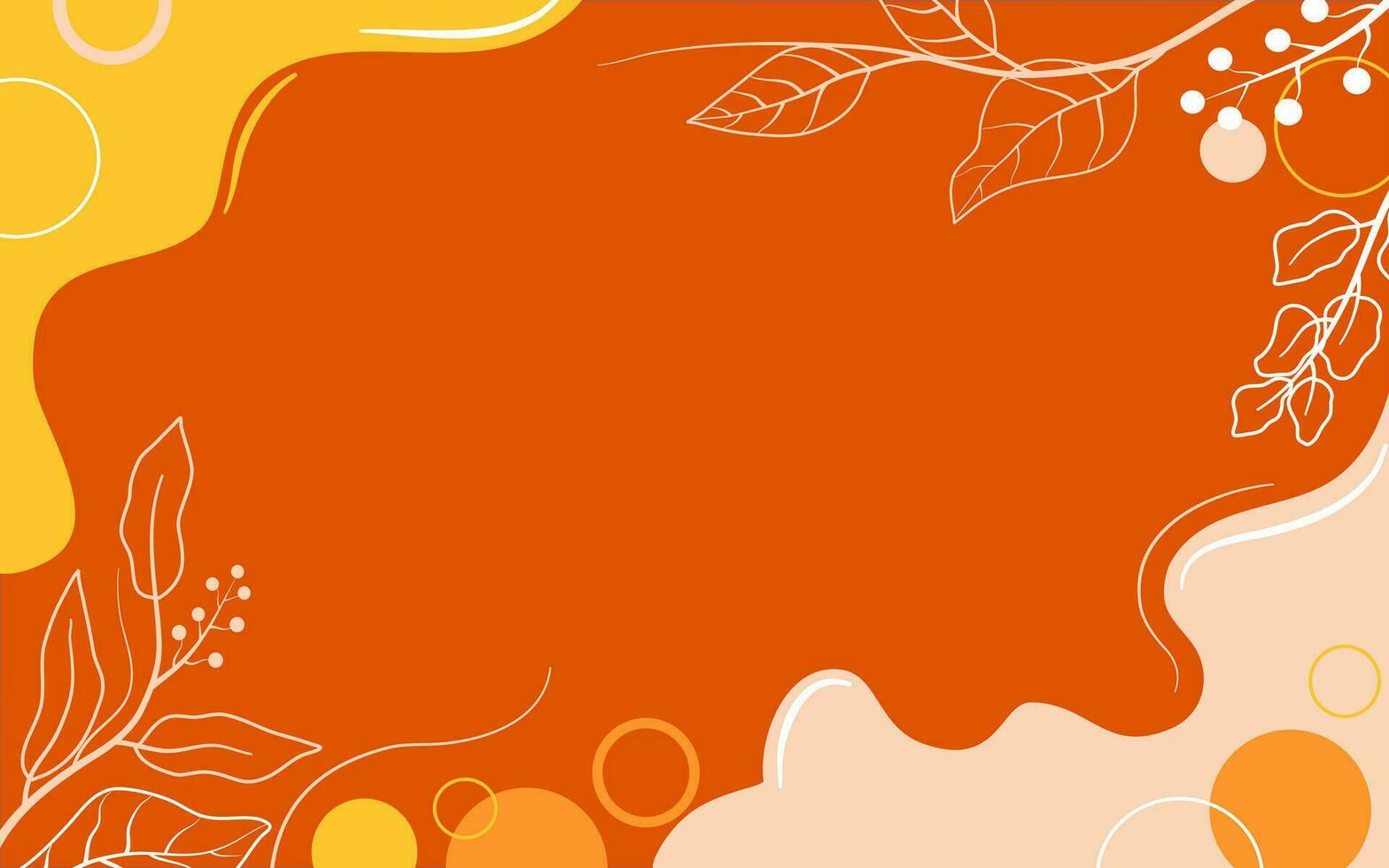 Abstract Line Art Autumn Floral Background vector