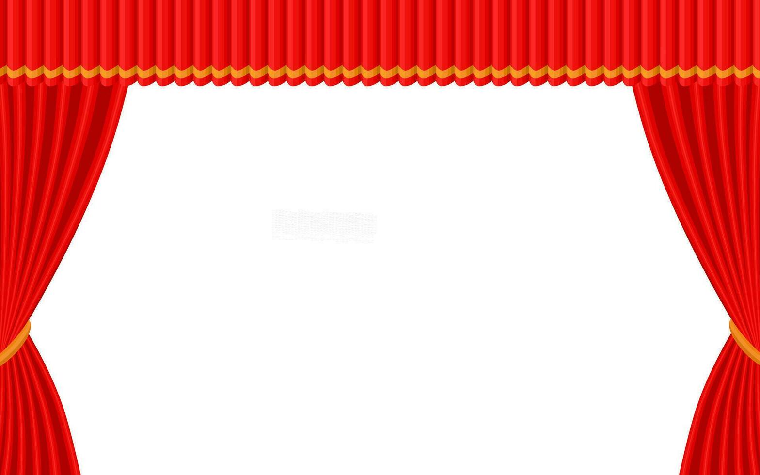 Red Theater Curtain With White Background vector