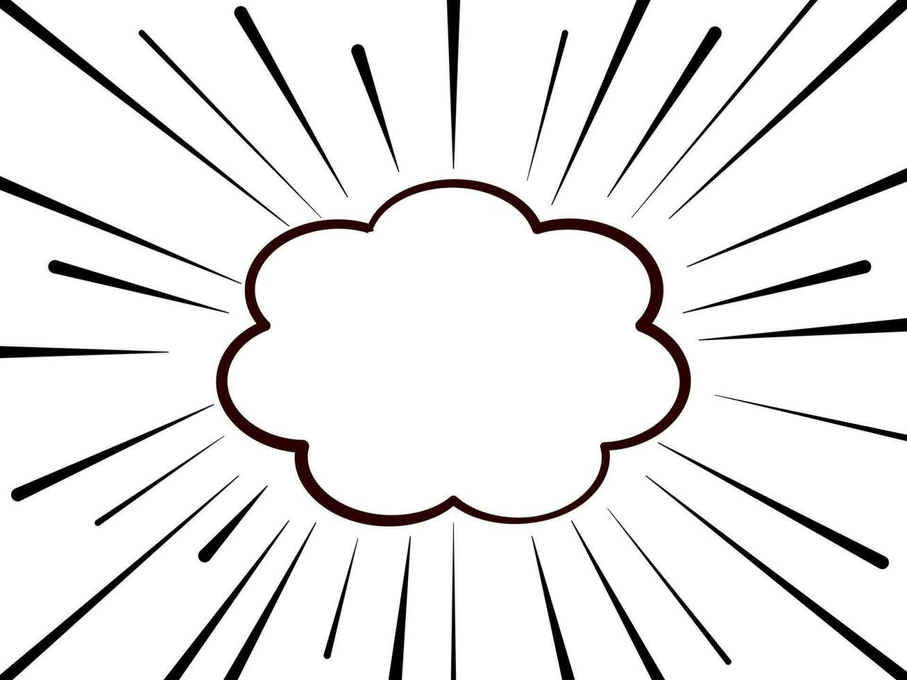 Cloud Speech Bubble with Abstract Radial Zoom Effect vector
