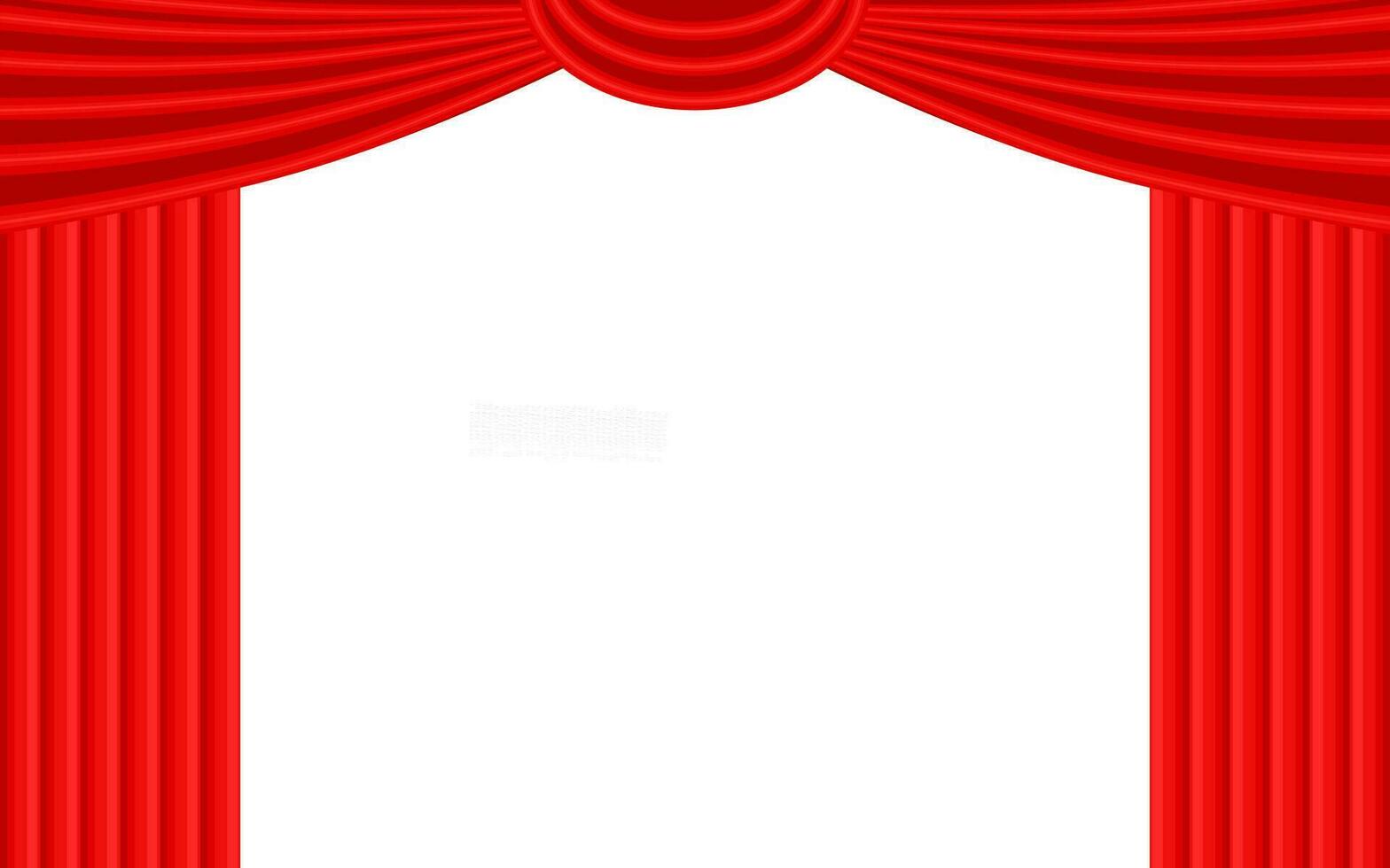 rojo teatro cortina con blanco antecedentes vector