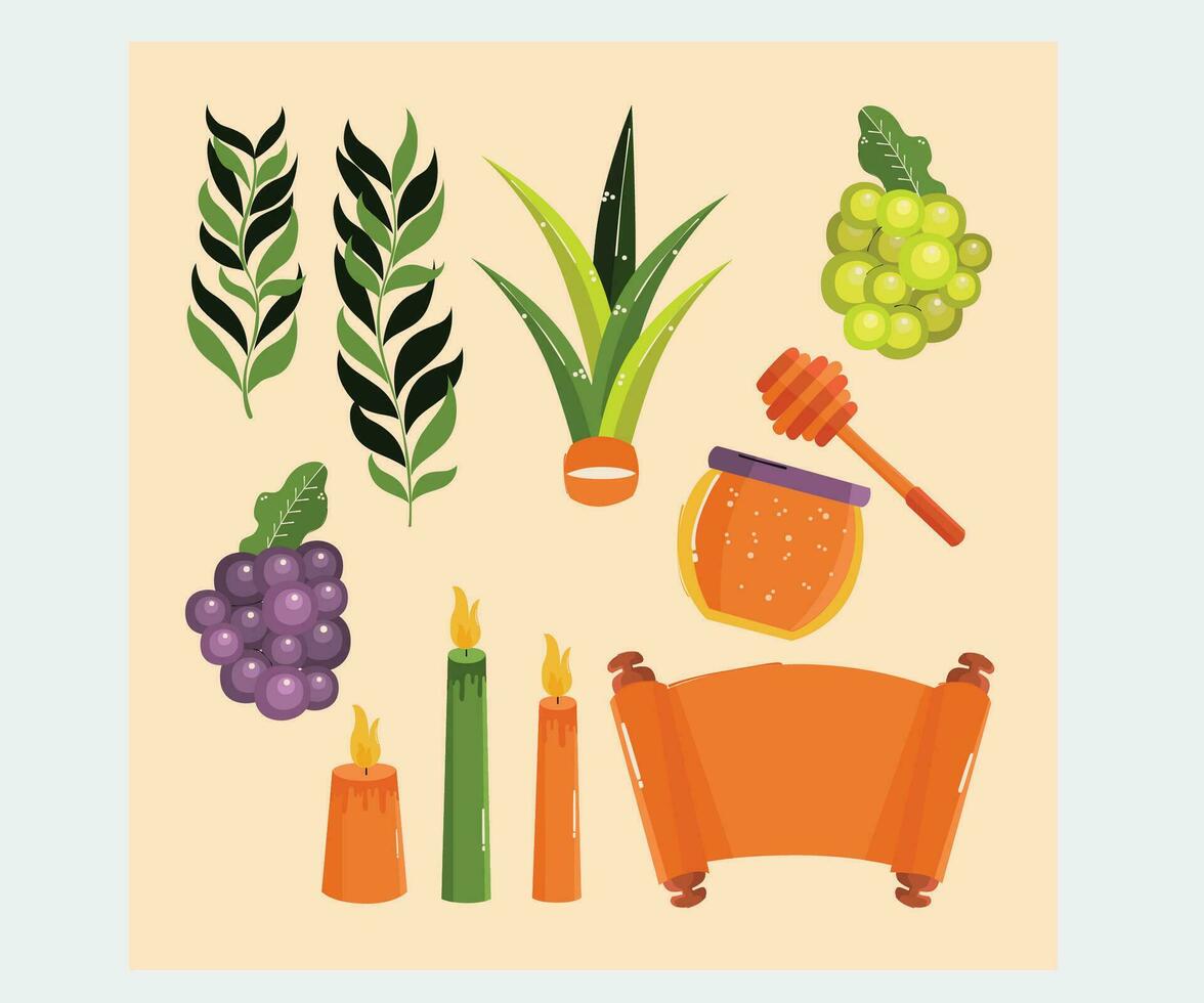 Sukkot Elements Collection vector