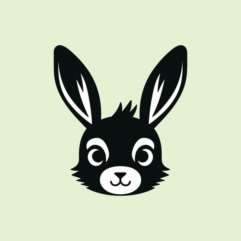 Silhouetted Profile of a Gentle Rabbit Head vector