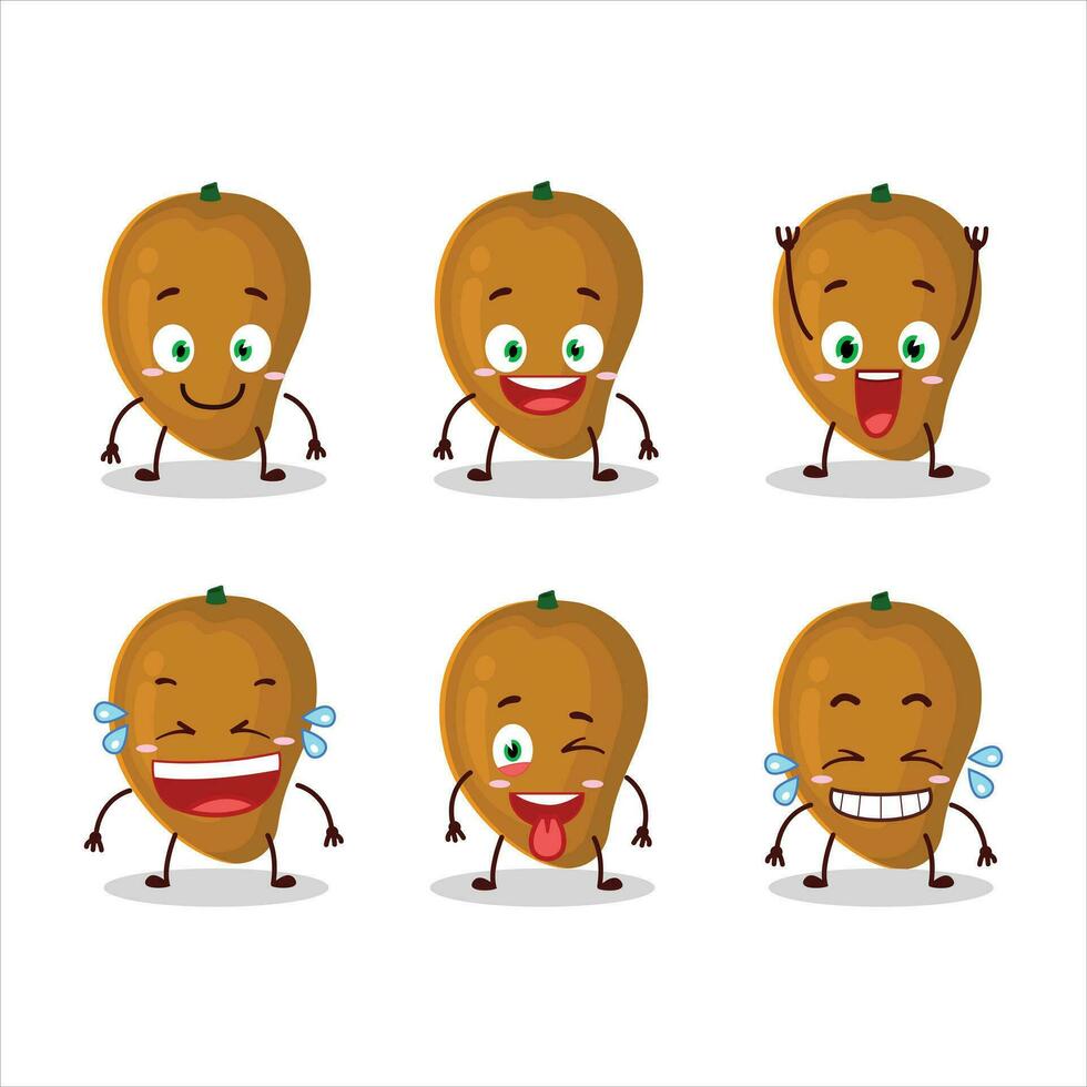 dibujos animados personaje de zapote con sonrisa expresión vector