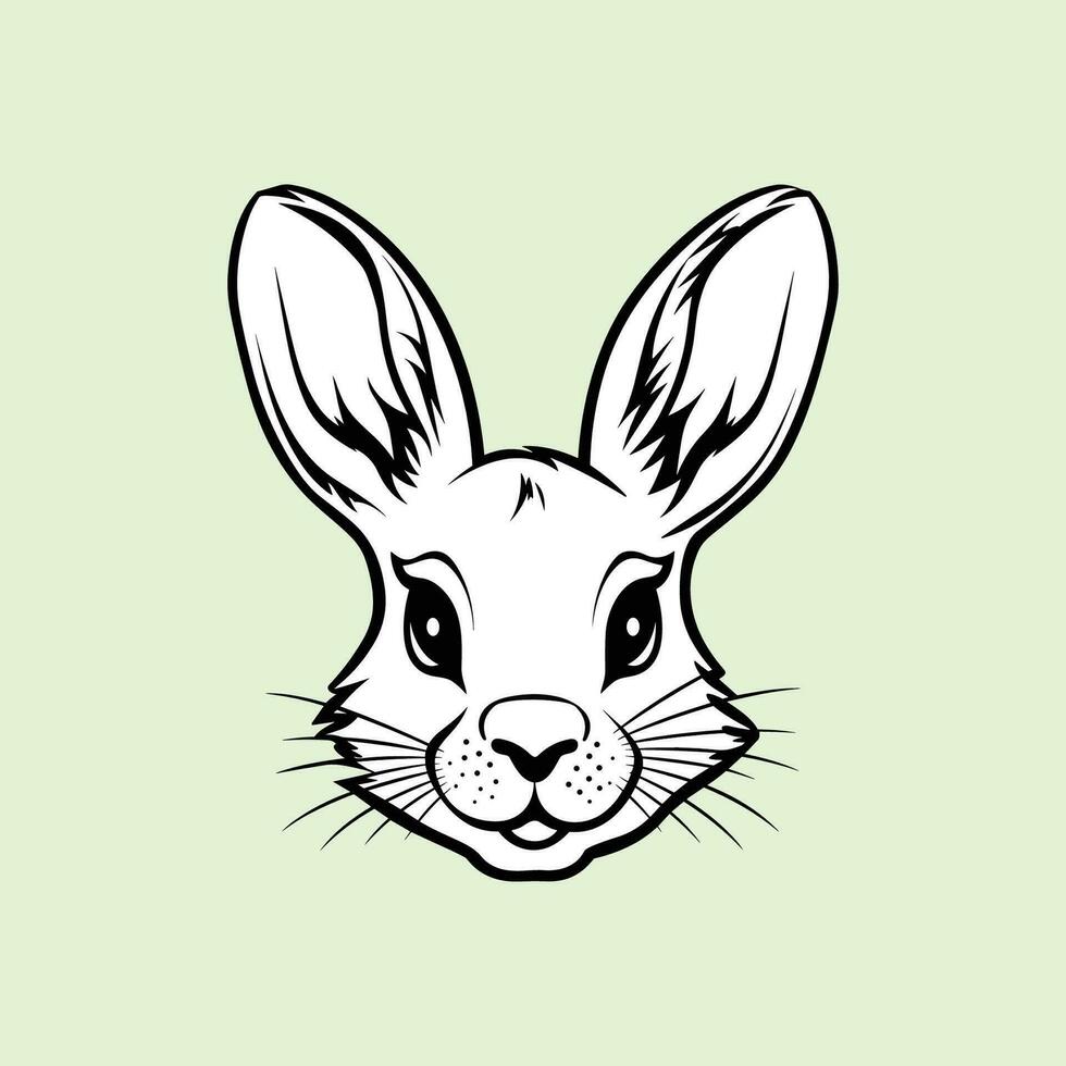 Elegant Silhouette Depicting a Rabbit Head vector