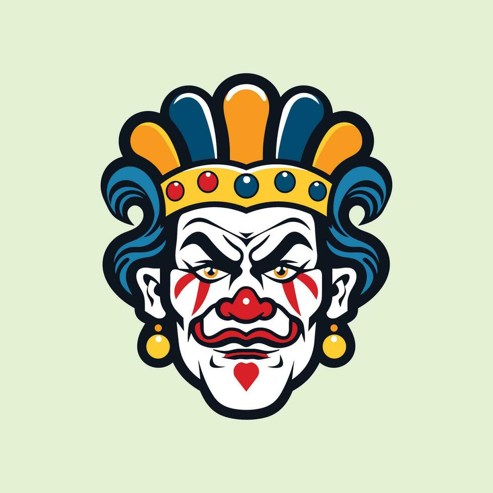 Enchanting Mascot Clown in Vibrant Vector Form