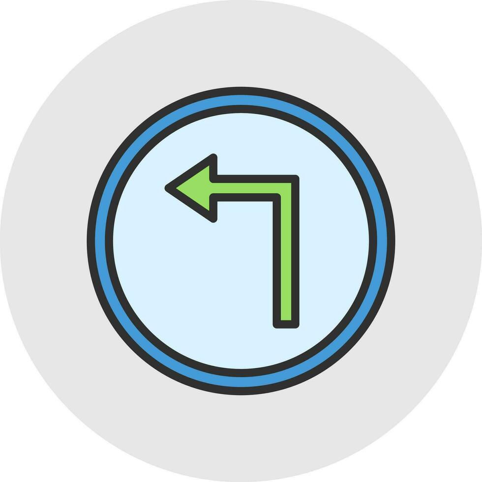 Left Turn Vector Icon Design