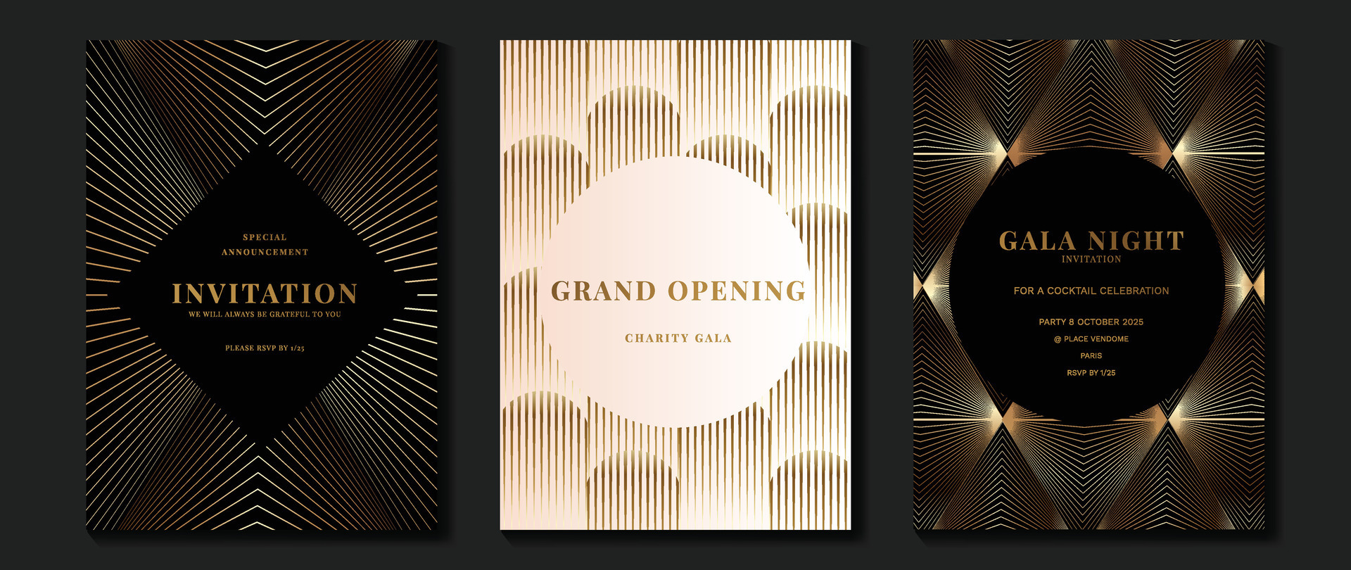 Elegant Black & Gold Grand Opening invitation Flyer