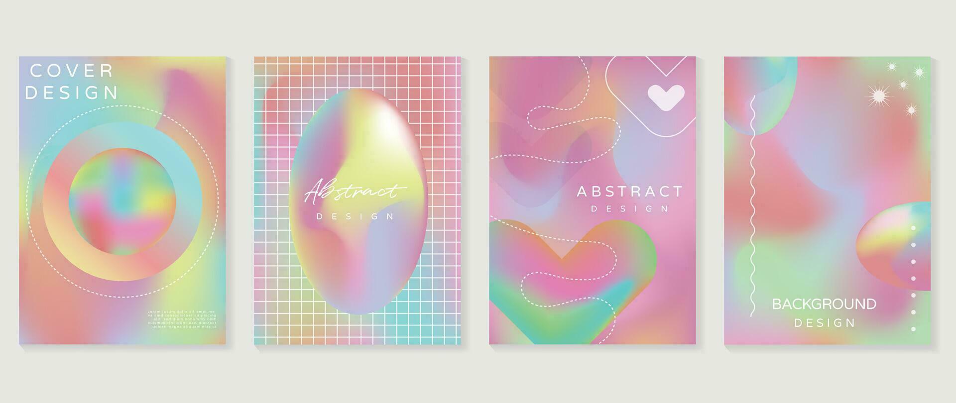Modern gradient design background cover. Abstract gradient graphic with sparkle, halftone, star, heart. Aesthetic business cards collection illustration for flyer, brochure, invitation, social media. vector