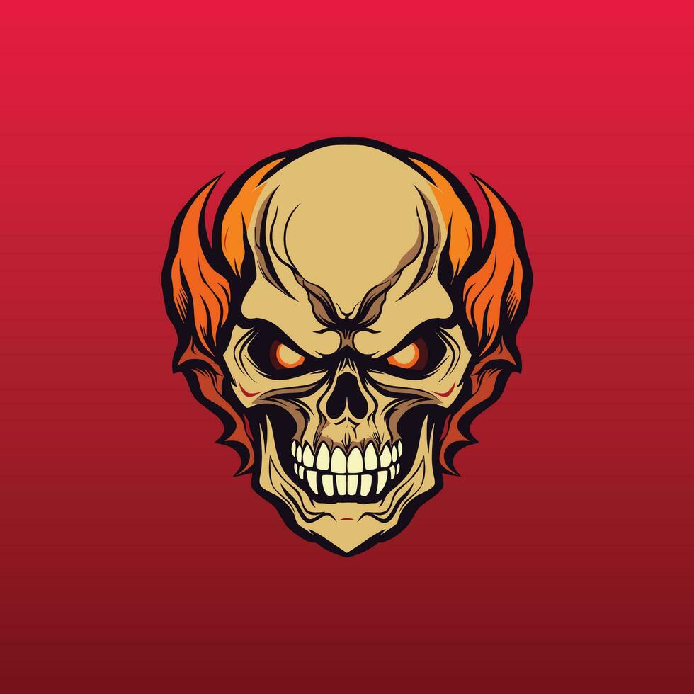 Cartoon Skull Character with Expressive Features vector