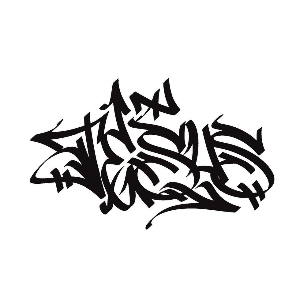 Jesus word text street art graffiti tagging on wall vector