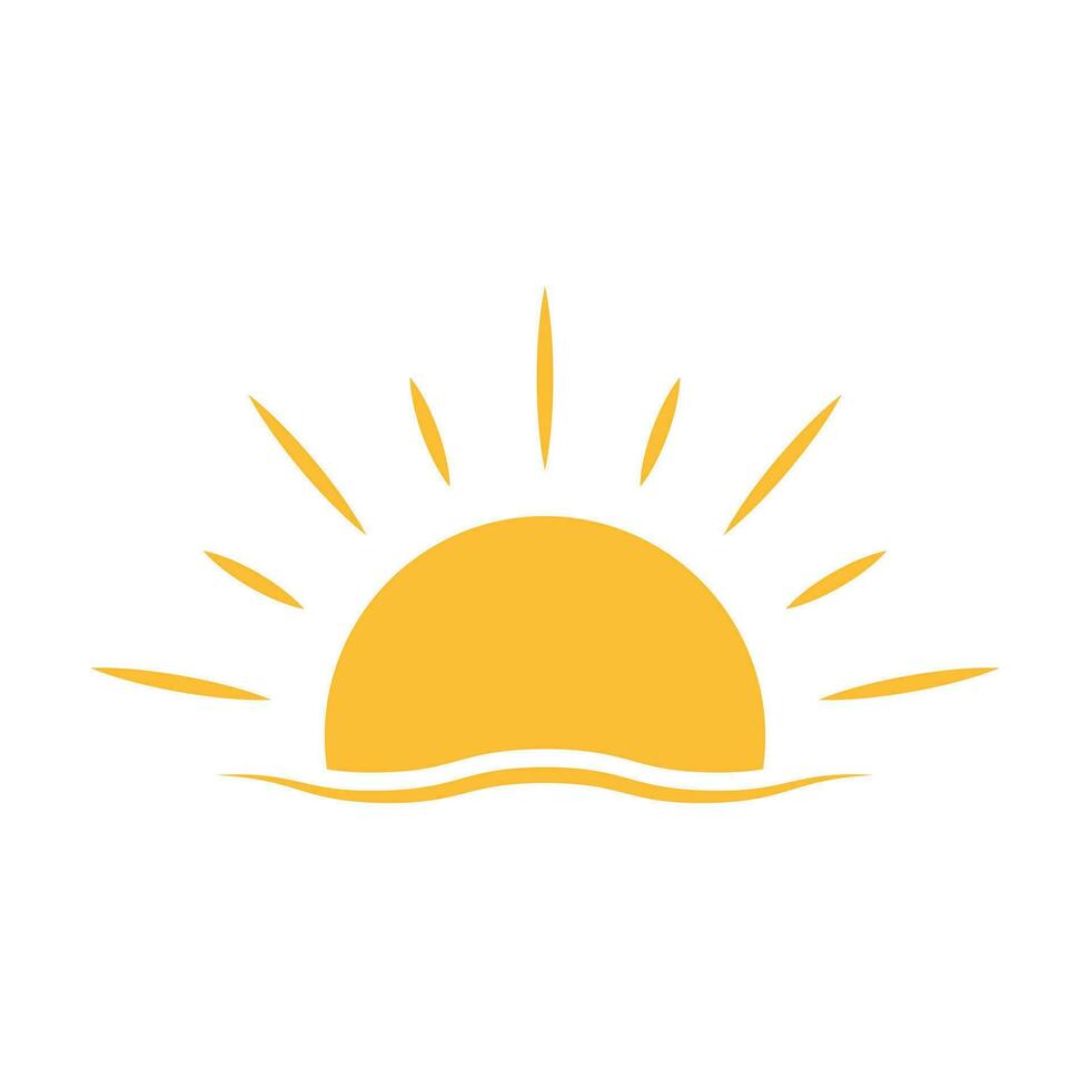 A half sun is setting downwards icon vector sunset concept for graphic design, logo, website, social media, mobile app, UI illustration
