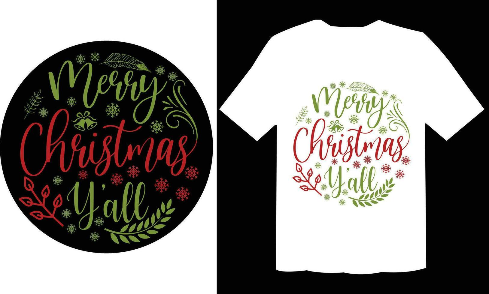 Merry Christmas Y'all T Shirt vector