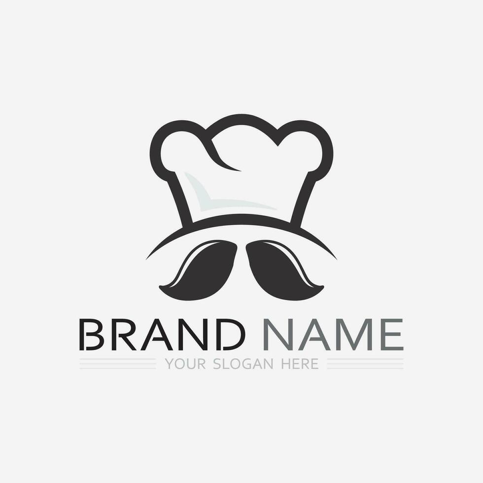 KITCHEN AND CHEF LOGO FOOD ICON RESTO AND CAFE DESIGN VECTOR GRAPHIC ILLUSTRATION